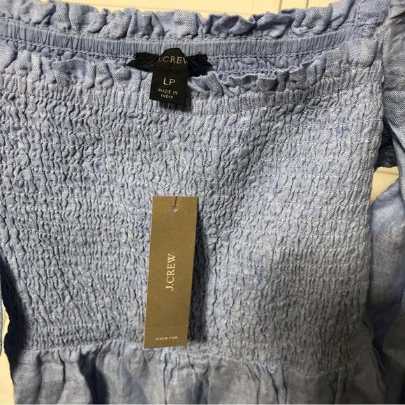 J. Crew Linen Daydream Dress in French Blue Size Large Petite LP NWT - Picture 6 of 9